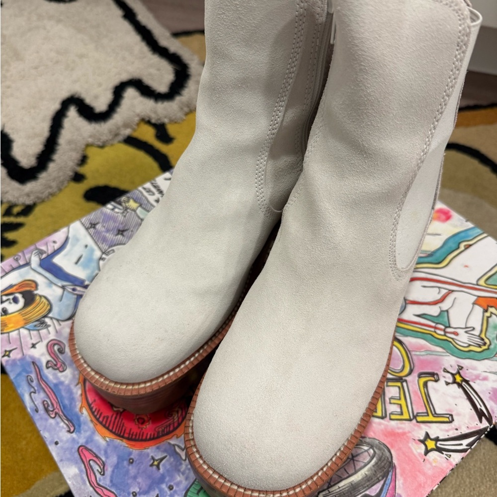 Jeffrey Campbell X Free People Preston Suede Platform Ankle Boots Size 8